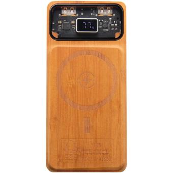 SCX.design P48 10.000 mAh magnetische 15W Powerbank aus Holz mit Leuchtlogo Bambus