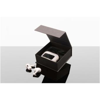SCX.design E26 ANC earbuds with interactive touchscreen charging case White