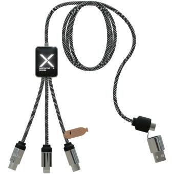 SCX.design C33 60W Typ C Ladekabel mit doppeltem Leuchtlogo Rauch grau