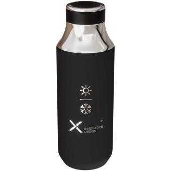 SCX.design D12 500 ml Isolierflasche aus Edelstahl mit Trinkhalm Schwarz
