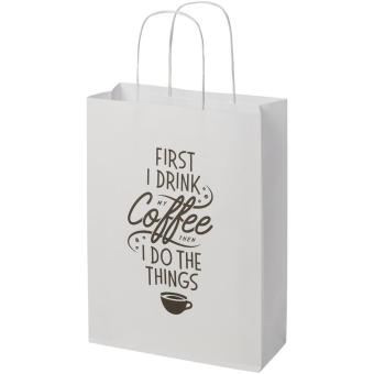 Kraftpapiertasche 120 g/m² mit gedrehten Griffen – 24 × 9 × 32 cm Weiß