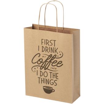 Kraftpapiertasche 120 g/m² mit gedrehten Griffen – 24 × 9 × 32 cm Natur