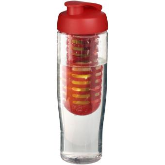 H2O Active® Tempo 700 ml flip lid sport bottle & infuser Transparent red