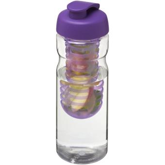 H2O Active® Base 650 ml Sportflasche mit Klappdeckel und Infusor Transparent lila