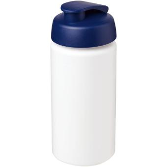 Baseline® Plus grip 500 ml Sportflasche mit Klappdeckel Weiß/blau