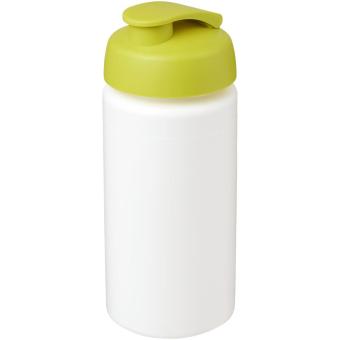 Baseline® Plus grip 500 ml Sportflasche mit Klappdeckel, weiß Weiß, lindgrün