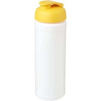 Baseline® Plus grip 750 ml Sportflasche mit Klappdeckel Weiß/gelb