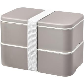 MIYO Renew double layer lunch box, pebble grey Pebble grey, white