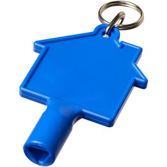 Maximilian house-shaped recycled utility key keychain Aztec blue
