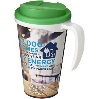 Brite-Americano® Grande 350 ml mug with spill-proof lid White/green