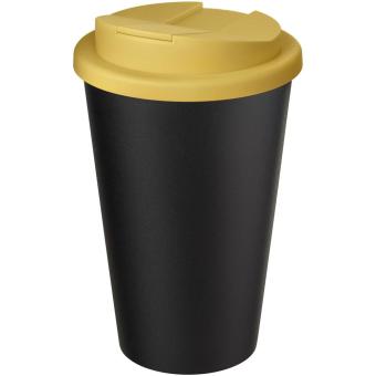 Americano® Eco 350 ml recycled tumbler with spill-proof lid Yellow/black