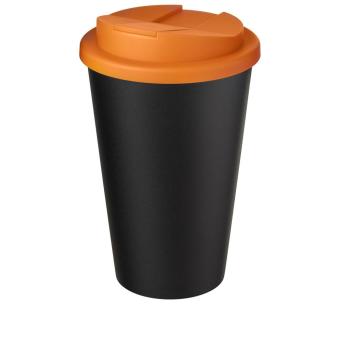 Americano® Eco 350 ml recycled tumbler with spill-proof lid Orange/black
