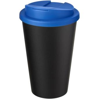 Americano® Eco 350 ml recycelter Becher mit auslaufsicherem Deckel, schwarz Schwarz, Mid Blue