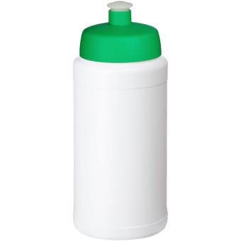 Baseline Recycelte Sportflasche, 500 ml Weiß/grün