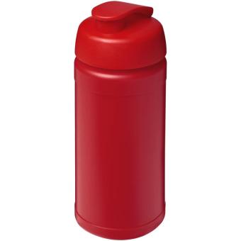 Baseline 500 ml recycelte Sportflasche mit Klappdeckel Rot