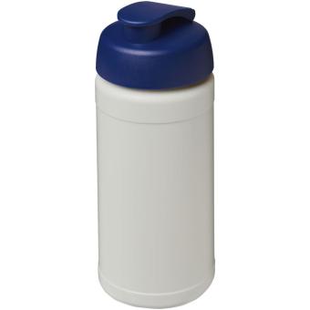 Baseline 500 ml recycled sport bottle with flip lid, natural Natural, blue