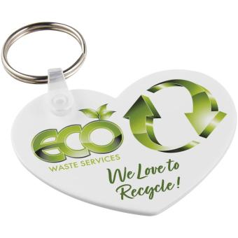 Tait heart-shaped recycled keychain White