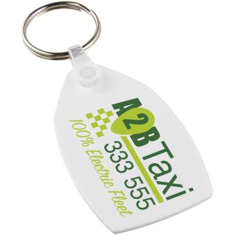 Tait rectangular-shaped recycled keychain White