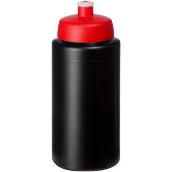 Baseline® Plus grip 500 ml Sportflasche mit Sportdeckel Schwarz/rot