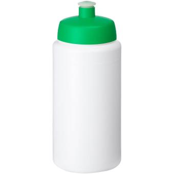 Baseline® Plus grip 500 ml Sportflasche mit Sportdeckel Weiß/grün