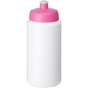 Baseline® Plus grip 500 ml Sportflasche mit Sportdeckel Rosa/weiß