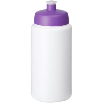 Baseline® Plus grip 500 ml Sportflasche mit Sportdeckel Weiß/lila