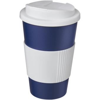 Americano® 350 ml tumbler with grip & spill-proof lid Blue/white