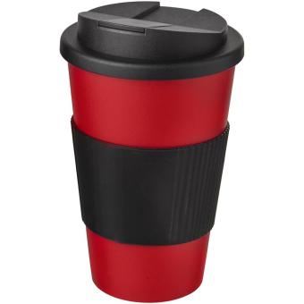 Americano® 350 ml tumbler with grip & spill-proof lid Red/black