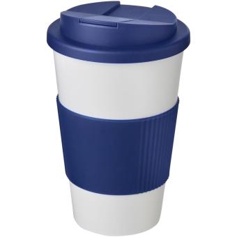 Americano® 350 ml tumbler with grip & spill-proof lid White/blue