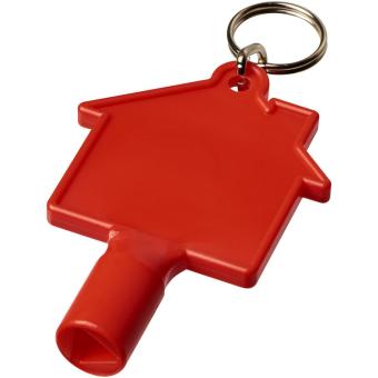 Maximilian house-shaped utility key with keychain Red