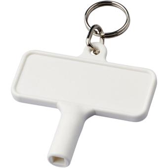 Largo Kunststoff Heizkörperschlüssel mit Schlüsselanhänger Weiß
