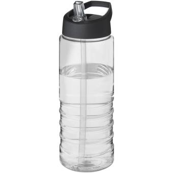 H2O Active® Treble 750 ml Sportflasche mit Ausgussdeckel Transparent schwarz