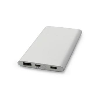 Powerbank Slim Fit mit USB and Typ C Port 4000 MAH Silber | 4000 mAh