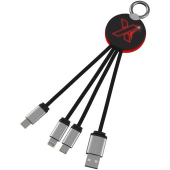 SCX.design C16 Kabel mit Leuchtlogo Rot/schwarz