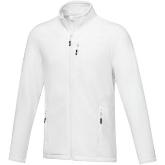 Amber men's GRS recycled full zip fleece jacket, white White | XS