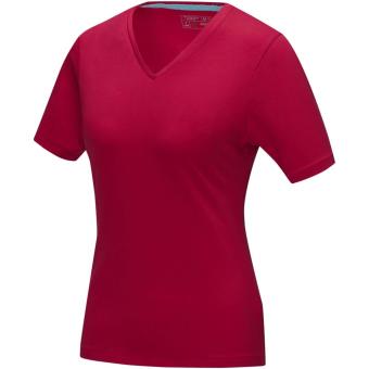 Kawartha short sleeve women's GOTS organic V-neck t-shirt, red Red | XS