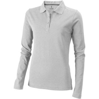 Oakville Langarm Poloshirt für Damen, Grau meliert Grau meliert | XS