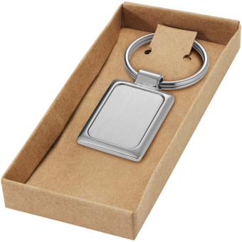 Sergio rectangular metal keychain Silver