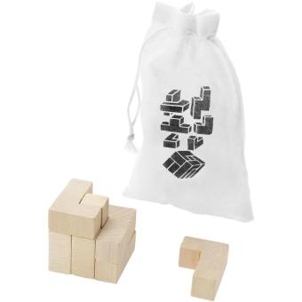 Solfee wooden squares brain teaser with pouch Nature