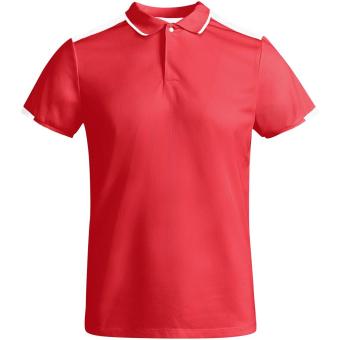Tamil short sleeve men's sports polo, red/white Red/white | L