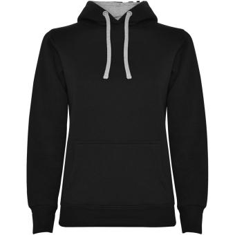 Urban women's hoodie, black, marl grey Black, marl grey | L