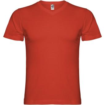 Samoyedo short sleeve men's v-neck t-shirt, red Red | L