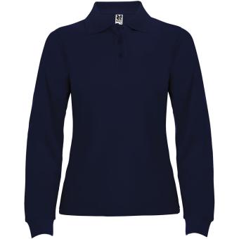 Estrella Langarm Poloshirt für Damen, marineblau Marineblau | 5XL
