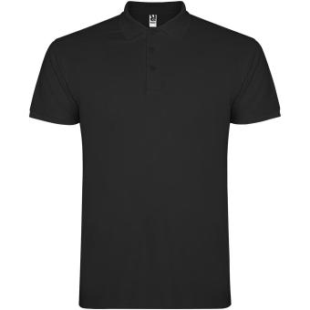Star short sleeve men's polo, black Black | L