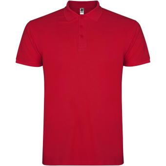 Star short sleeve men's polo, red Red | L