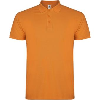 Star short sleeve men's polo, orange Orange | L