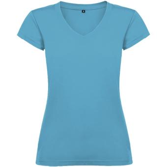 Victoria short sleeve women's v-neck t-shirt, turqoise Turqoise | L