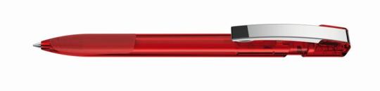 SKY grip transparent M Plunger-action pen Red