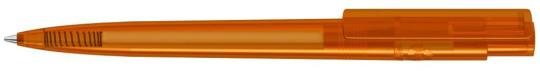 RECYCLED PET PEN PRO transparent Plunger-action pen Orange