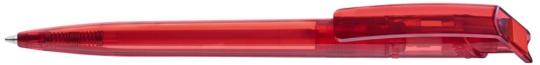 RECYCLED PET PEN transparent Plunger-action pen Red
